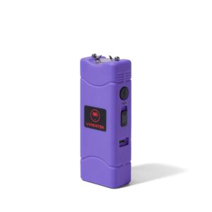 vipertek vts-881 micro stun gun for self defense rechargeable with led flashlight, purple