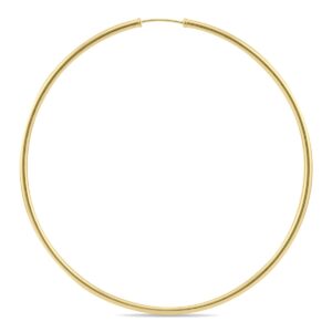 80MM Endless Hoop Earrings 14k Yellow Gold