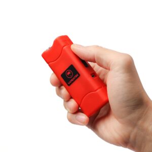 VIPERTEK VTS-881 Micro Stun Gun for Self Defense Rechargeable with LED Flashlight, Red