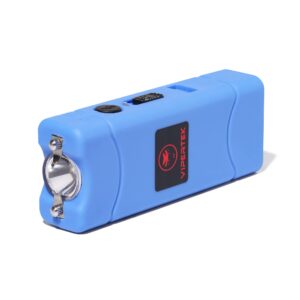 VIPERTEK VTS-881 Micro Stun Gun for Self Defense Rechargeable with LED Flashlight, Blue