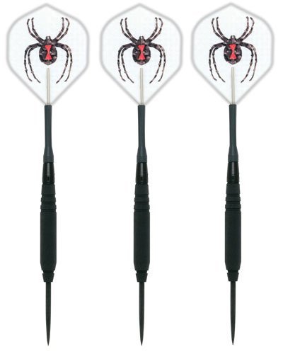 LaserDarts Black Widow Fixed Point Tungsten Steel Tip Darts Smooth Barrel 23 Gram