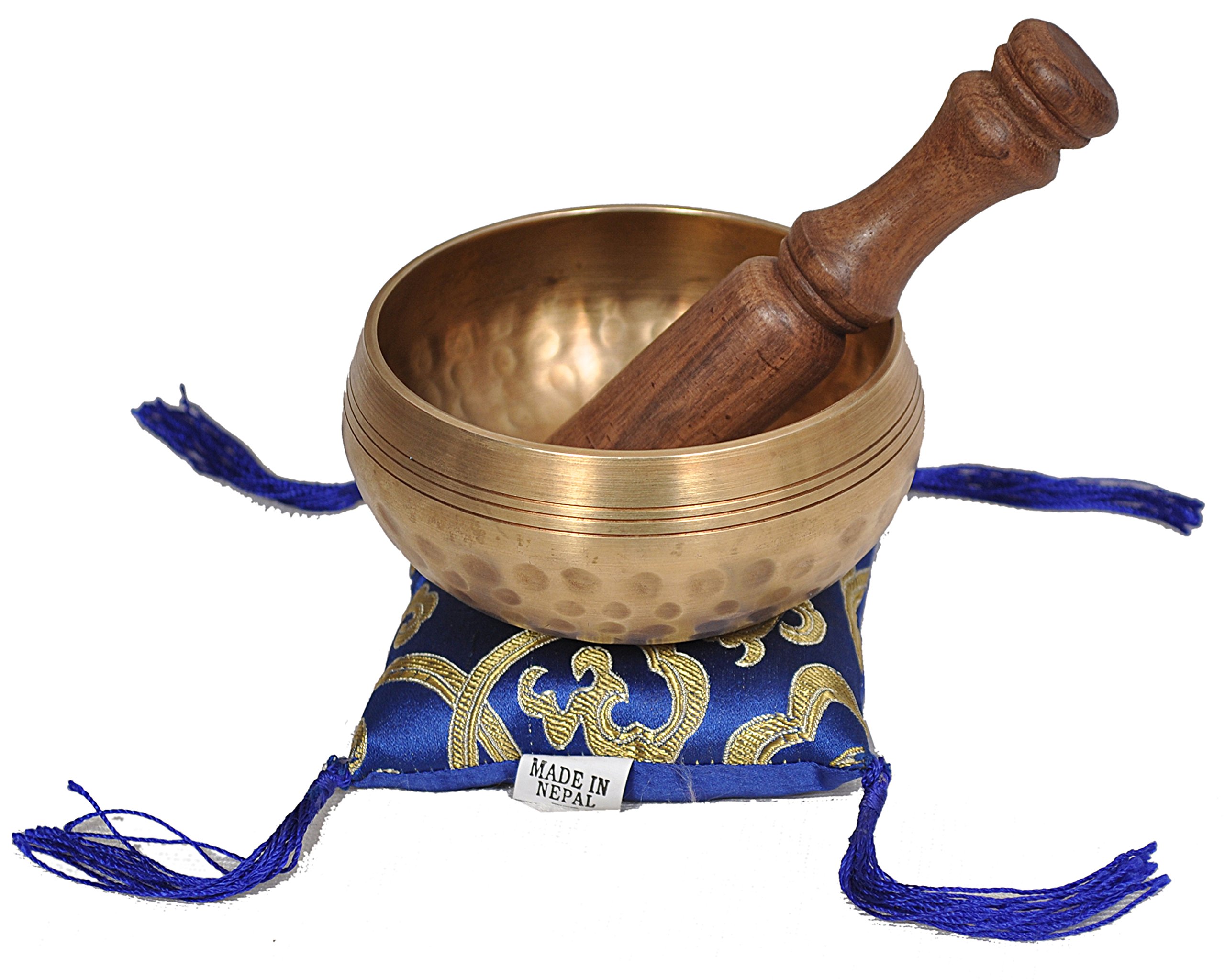 Dharma Store Nepalese Hand Hammered Tibetan Meditation Yoga Singing Bowl Set - with Traditional Design Fridge Magnet