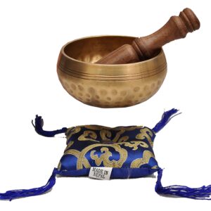 Dharma Store Nepalese Hand Hammered Tibetan Meditation Yoga Singing Bowl Set - with Traditional Design Fridge Magnet