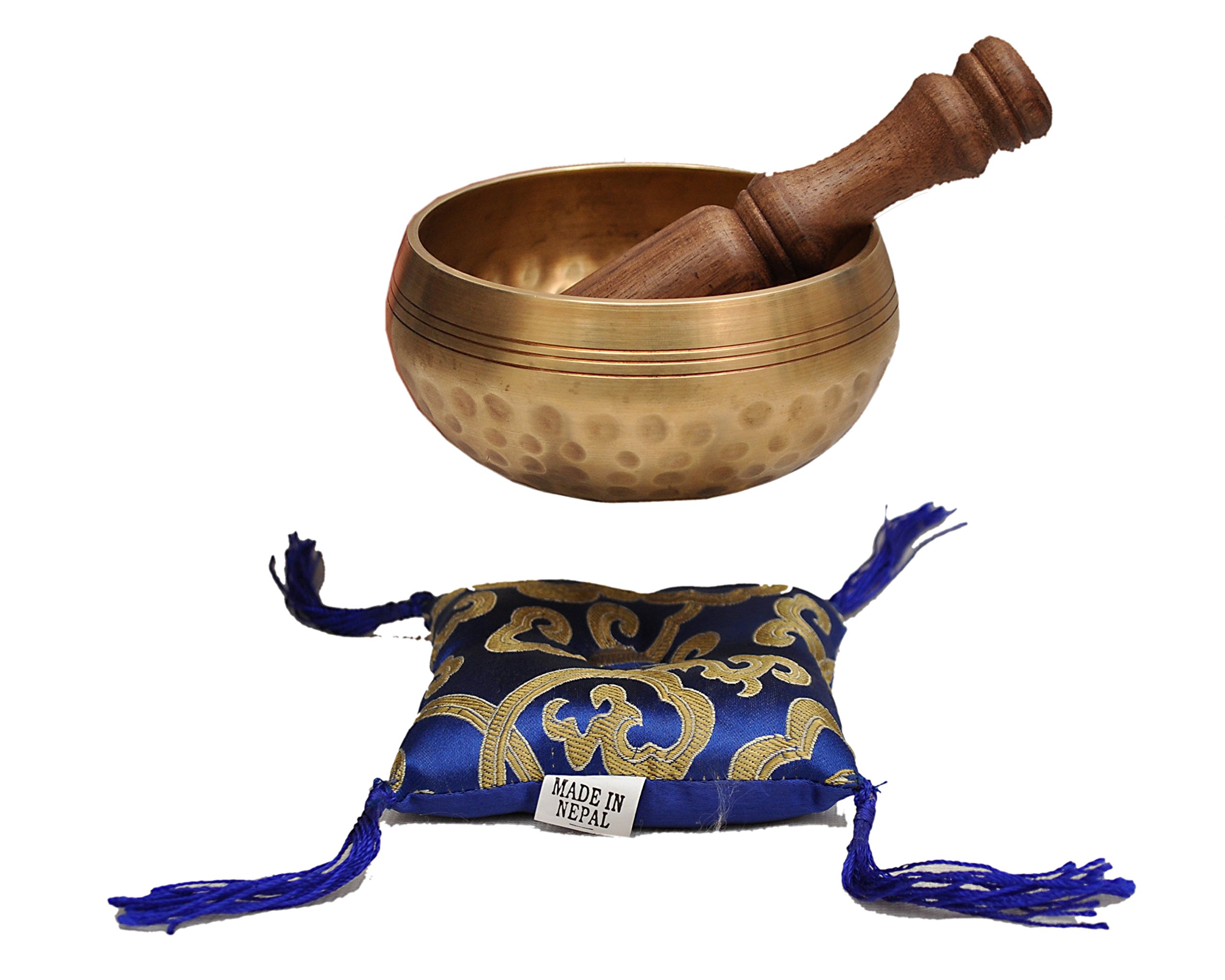 Dharma Store Nepalese Hand Hammered Tibetan Meditation Yoga Singing Bowl Set - with Traditional Design Fridge Magnet