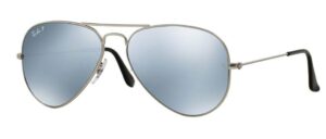 ray-ban rb3025 aviator large metal unisex polarized aviator sunglasses (silver frame/silver mirror polarized lens 019/w3, 58)