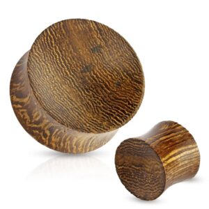 Pierced Owl Organic Snake Wood Concave Saddle Plugs Ear Gauges, Sold As Pair (25mm (1"))