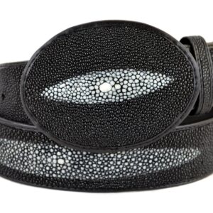 Original Black Single Pearl StingRay Skin Western Style Belt