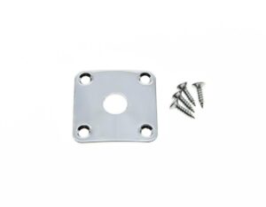 kaish chrome metal curved bottom jack plate curved base square jackplate for les paul lp guitars