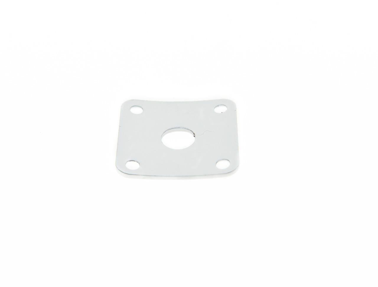 KAISH Chrome Metal Curved Bottom Jack Plate Curved Base Square Jackplate for Les Paul LP Guitars