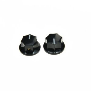 KAISH 10pcs Black Mini MXR Style Skirted AMP Knob Brass Insert Effect Pedal Knobs