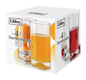 libbey 4 piece impressions juice set, clear