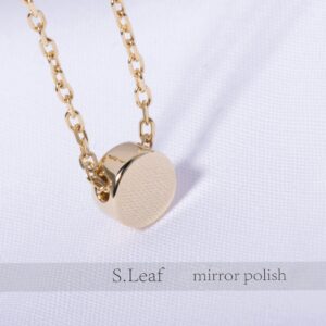 S.Leaf Sterling Silver Tiny Dot Necklace Round Circle Necklaces for Women Dainty Necklaces for Women Simple Necklaces for Women (01_dot_gold)