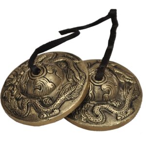 Dharma Store - Tibetan Yoga Meditation Cymbals Bell - Dragon Embossed