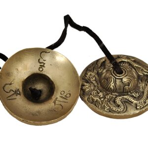 Dharma Store - Tibetan Yoga Meditation Cymbals Bell - Dragon Embossed