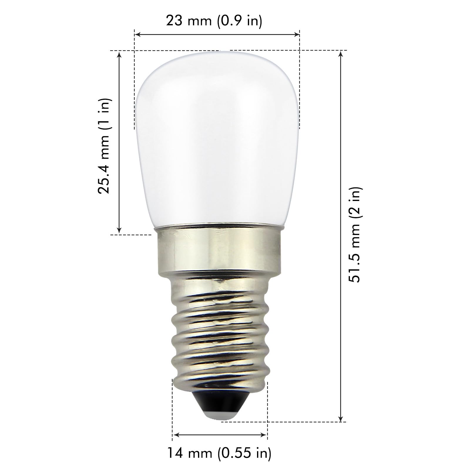 Poeland 1.5W LED Bulb Light 120V E14 Base Pack of 2 Warm White