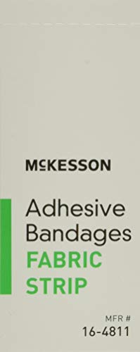 McKesson Adhesive Bandages, Sterile, Fabric Strip, 1 in x 3 in, 100 Count, 3 Packs, 300 Total