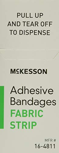 McKesson Adhesive Bandages, Sterile, Fabric Strip, 1 in x 3 in, 100 Count, 3 Packs, 300 Total