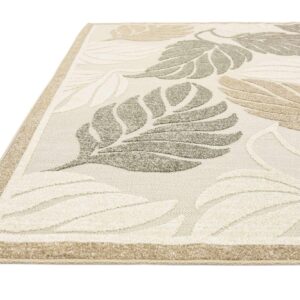 Unique Loom Outdoor Botanical Collection Area Rug - Augusta (7' 1" x 10' Rectangle, Beige/ Ivory)