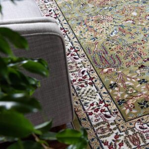 Unique Loom Narenj Collection Area Rug - Bristol (5' 3" x 8' Rectangle, Green/ Ivory)