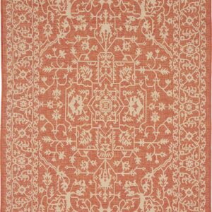 Unique Loom Outdoor Botanical Collection Area Rug - Allover (5' 3" x 8' Rectangle, Terracotta/ Beige)