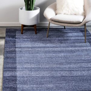 Unique Loom Del Mar Collection Area Rug - Abigail (9' x 12' Rectangle, Navy Blue/ Blue)