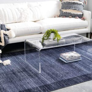 Unique Loom Del Mar Collection Area Rug - Abigail (9' x 12' Rectangle, Navy Blue/ Blue)