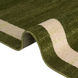 Unique Loom Del Mar Collection Area Rug - Maria (2' 7" x 10' Runner, Green/ Ivory)