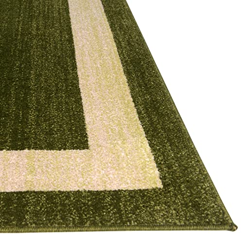 Unique Loom Del Mar Collection Area Rug - Maria (2' 7" x 10' Runner, Green/ Ivory)