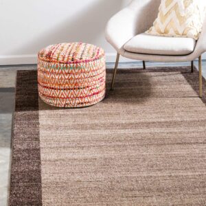 Unique Loom Del Mar Collection Area Rug - Abigail (7' 10" x 11' 4" Rectangle, Light Brown/ Beige)