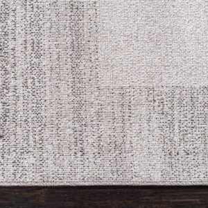 Unique Loom Del Mar Collection Area Rug - Abigail (9' x 12' Rectangle, Light Gray/ Black)