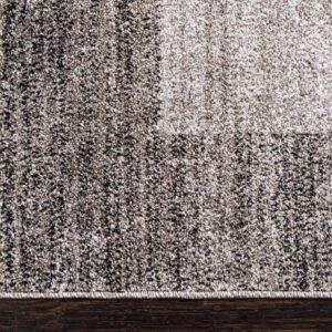 Unique Loom Del Mar Collection Area Rug - Abigail (9' x 12' Rectangle, Light Gray/ Black)