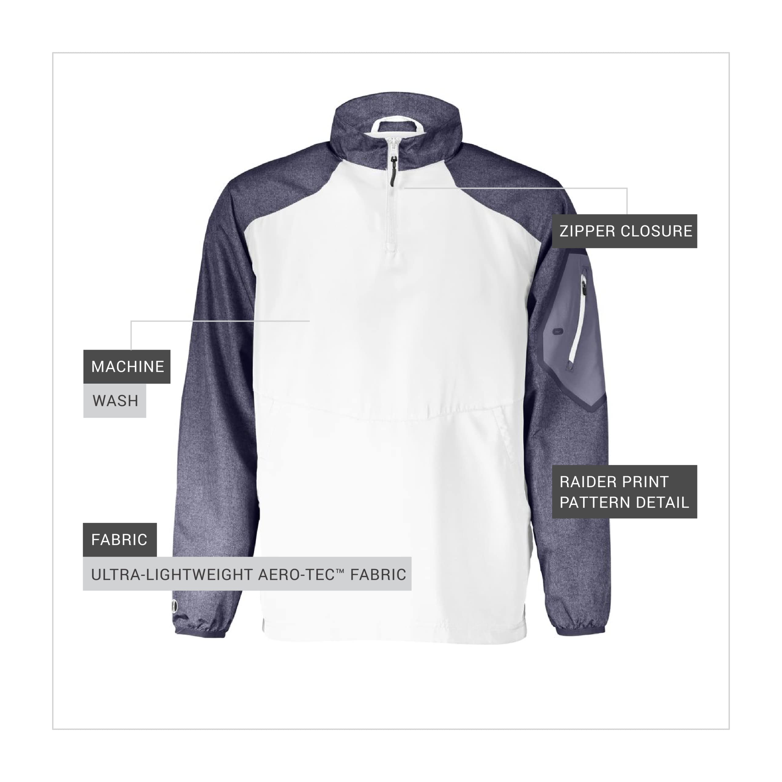 Holloway Sportswear Raider Pullover L Carbon Print/White