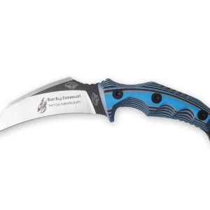 Best.Buy.Damascus1 Hunting knife Survial Blue G10 Fixed Blade Knife with Kydex Sheath Prime Qulity