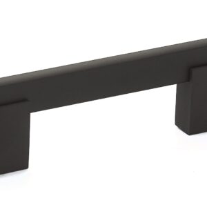 Richelieu Hardware BP905096900 Madison Collection 3 3/4-inch (96 mm) Center-to-Center Matte Black Modern Rectangular Cabinet and Drawer Bar Pull Handle for Kitchen, Bathroom, and Furniture