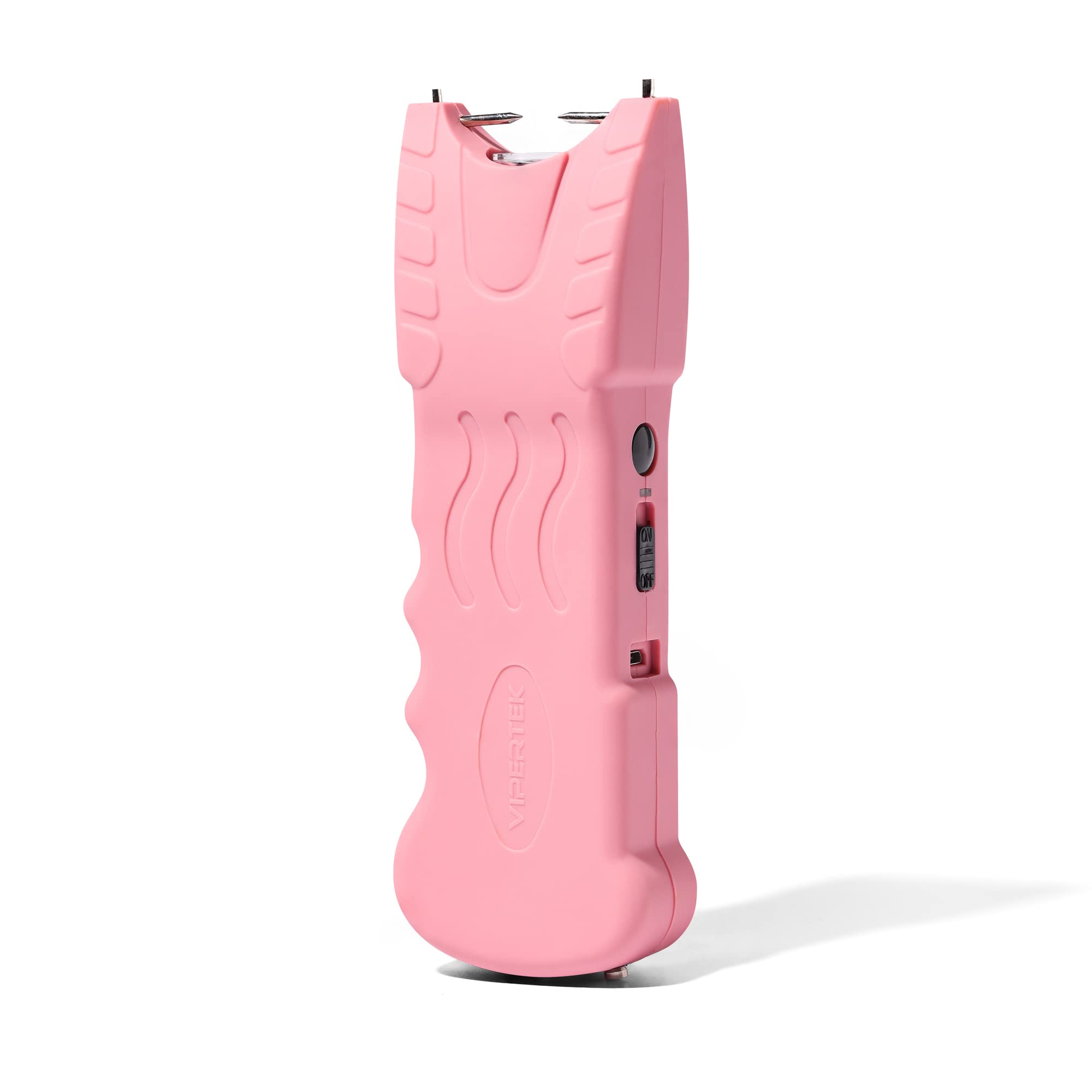 VIPERTEK Stun Gun with Safety Disable Pin LED Flashlight, Pink