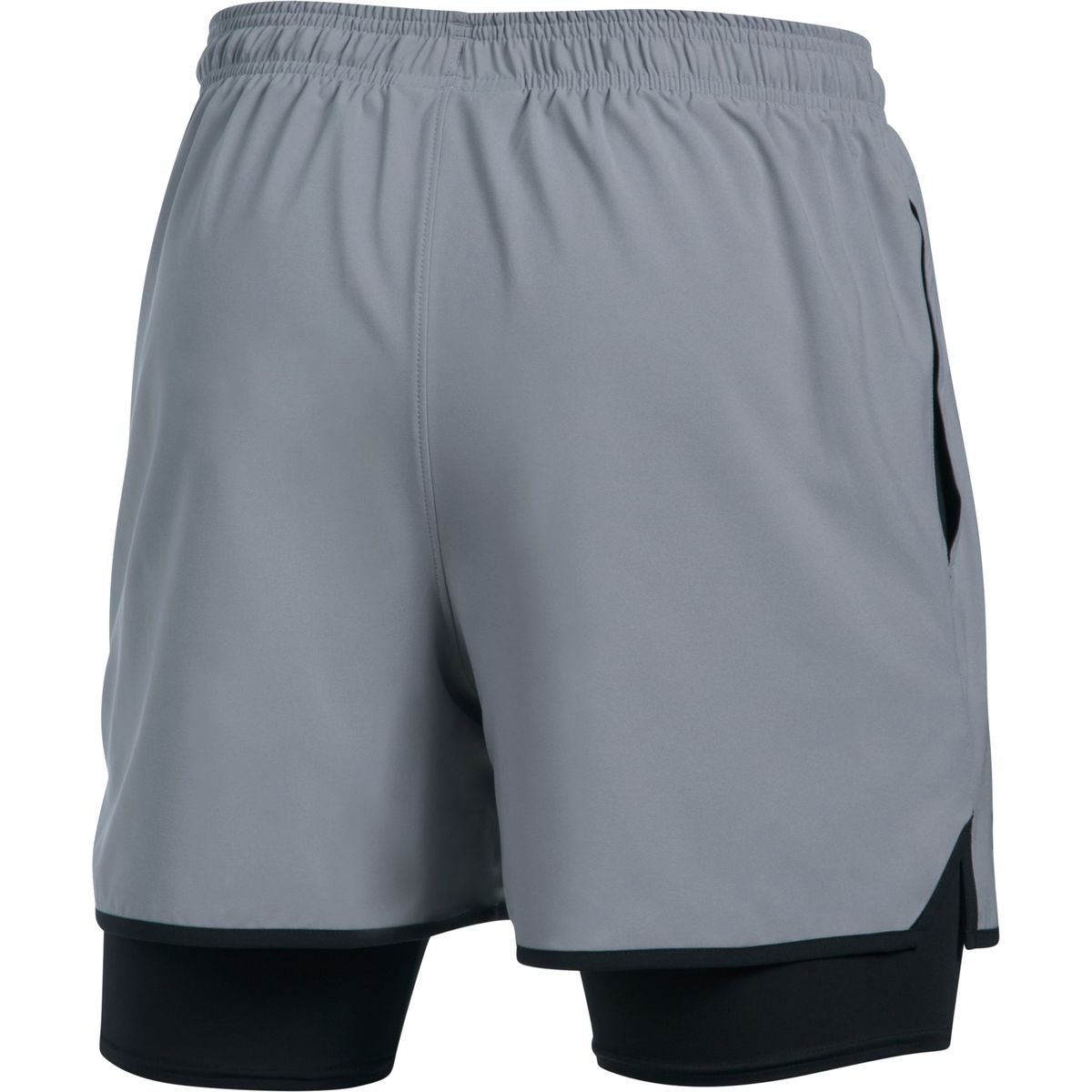 Under Armour Men's Qualifier 2-in-1 Shorts, Steel (035)/Black, XX-Large