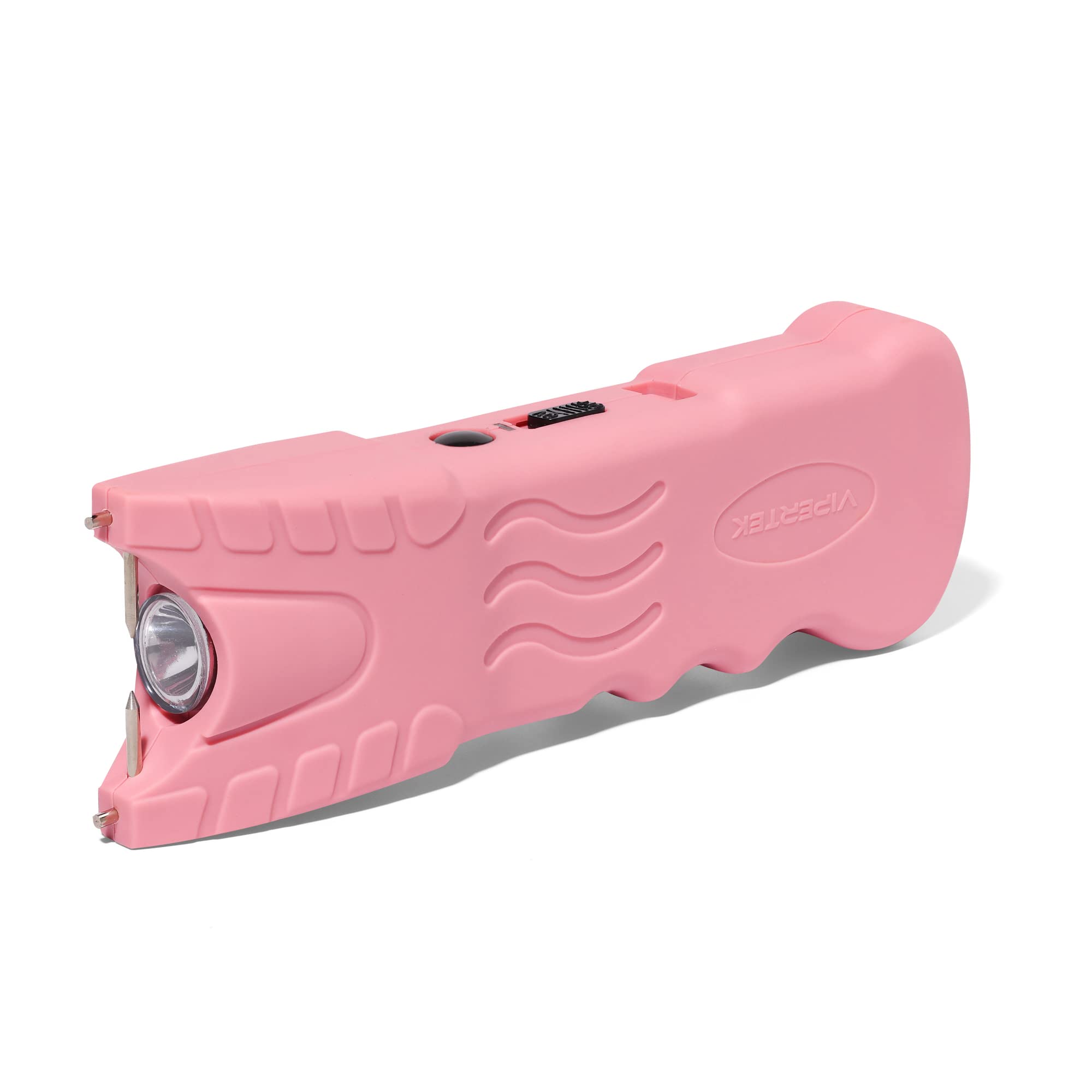 VIPERTEK Stun Gun with Safety Disable Pin LED Flashlight, Pink