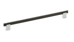 richelieu hardware bp905320140900 madison collection 12 5/8-inch (320 mm) center-to-center matte black and chrome modern rectangular cabinet and drawer bar pull handle for kitchen, bathroom, and furniture