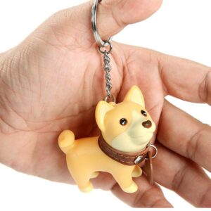 DomeStar Cute Dog Key Chain, Shiba Inu Keyring Keychain for Boys Girls Kids Children Adults, Super Adorable Dog Key Ring