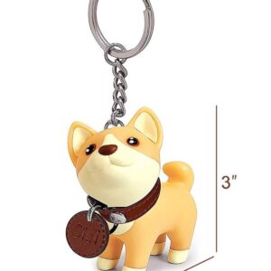 DomeStar Cute Dog Key Chain, Shiba Inu Keyring Keychain for Boys Girls Kids Children Adults, Super Adorable Dog Key Ring