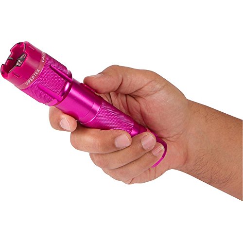 VIPERTEK VTS-T03 Aluminum Stun Gun for Self Defense Rechargeable with LED Flashlight, Pink