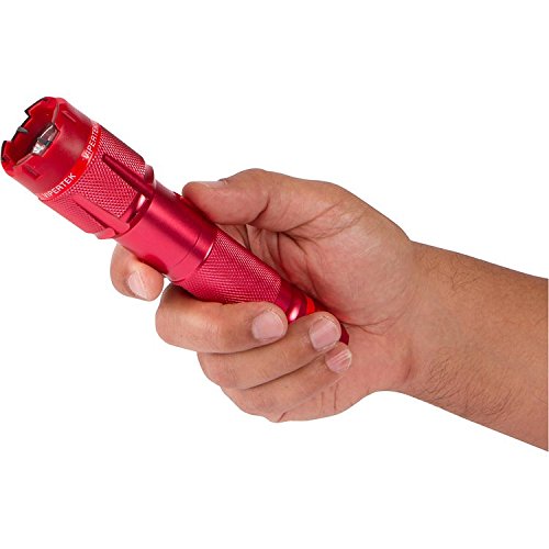 VIPERTEK VTS-T03 Aluminum Stun Gun for Self Defense Rechargeable with LED Flashlight, Red