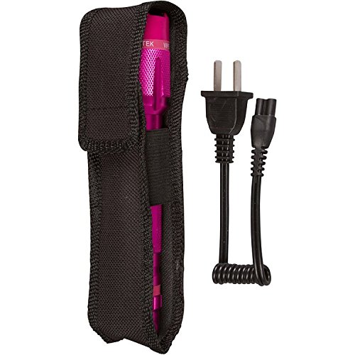 VIPERTEK VTS-T03 Aluminum Stun Gun for Self Defense Rechargeable with LED Flashlight, Pink