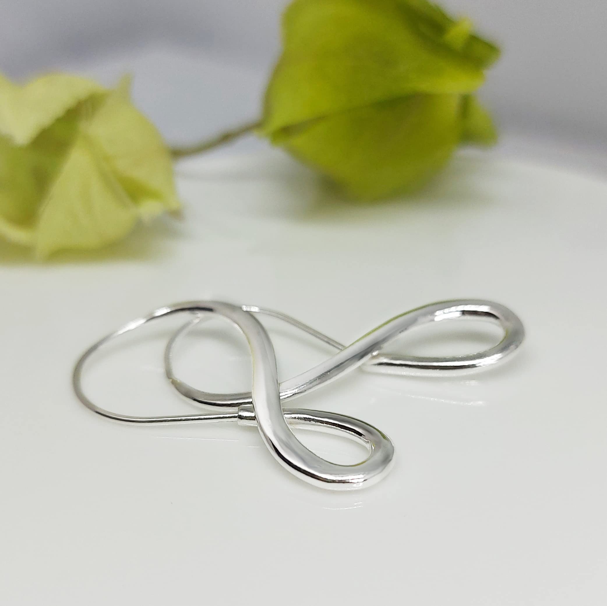 Hoops & Loops .925 Sterling Silver Infinity Polished Hook Endless Earrings