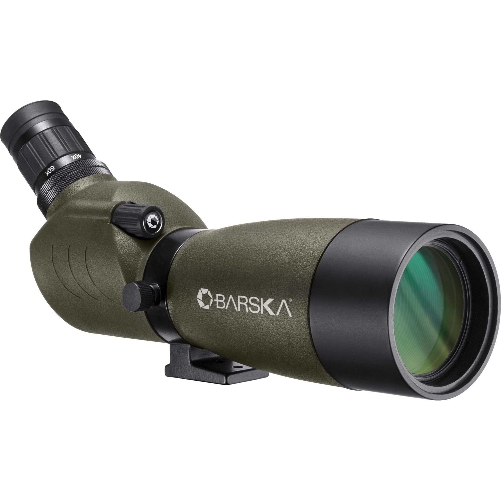 20-60x60 Blackhawk Spotting Scope, Green, Angled