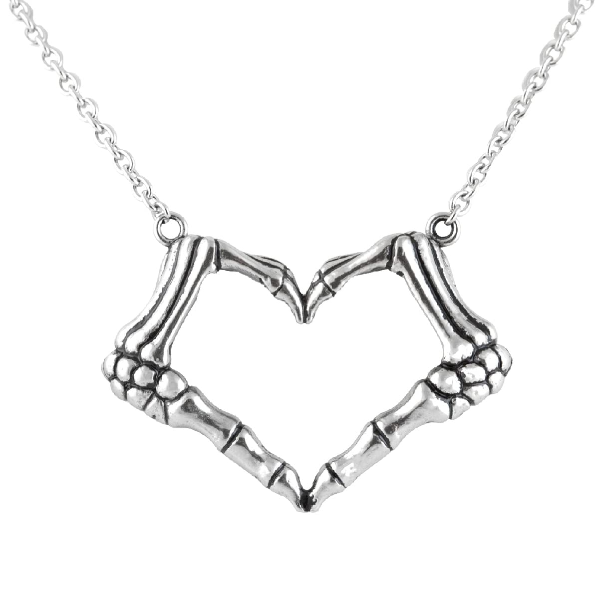 Controse Skeleton bone hand necklace love sign pendant – I LOVE YOU TO DEATH