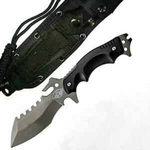 hunting 440c stainless steel titanium coated 9.5'' tracker fixed blade hunting knife best edc camping hiking fishing hunting knife 100% prime quality