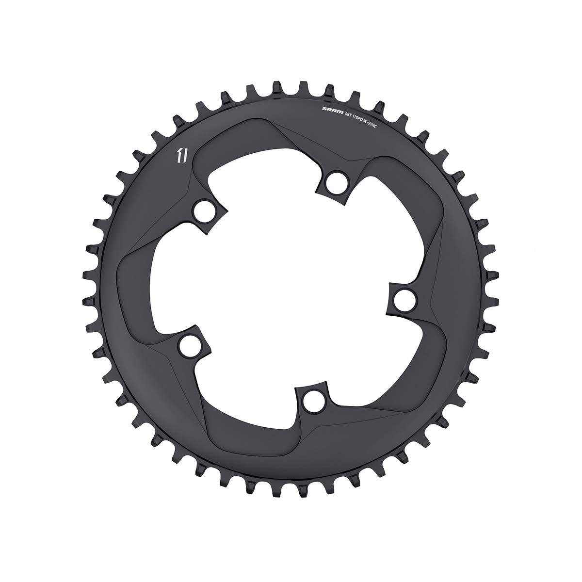 SRAM X-Sync Chainring 44T 110mm BCD Black BB30 or GXP, Includes Bolt and Nut for Hidden Position Hole