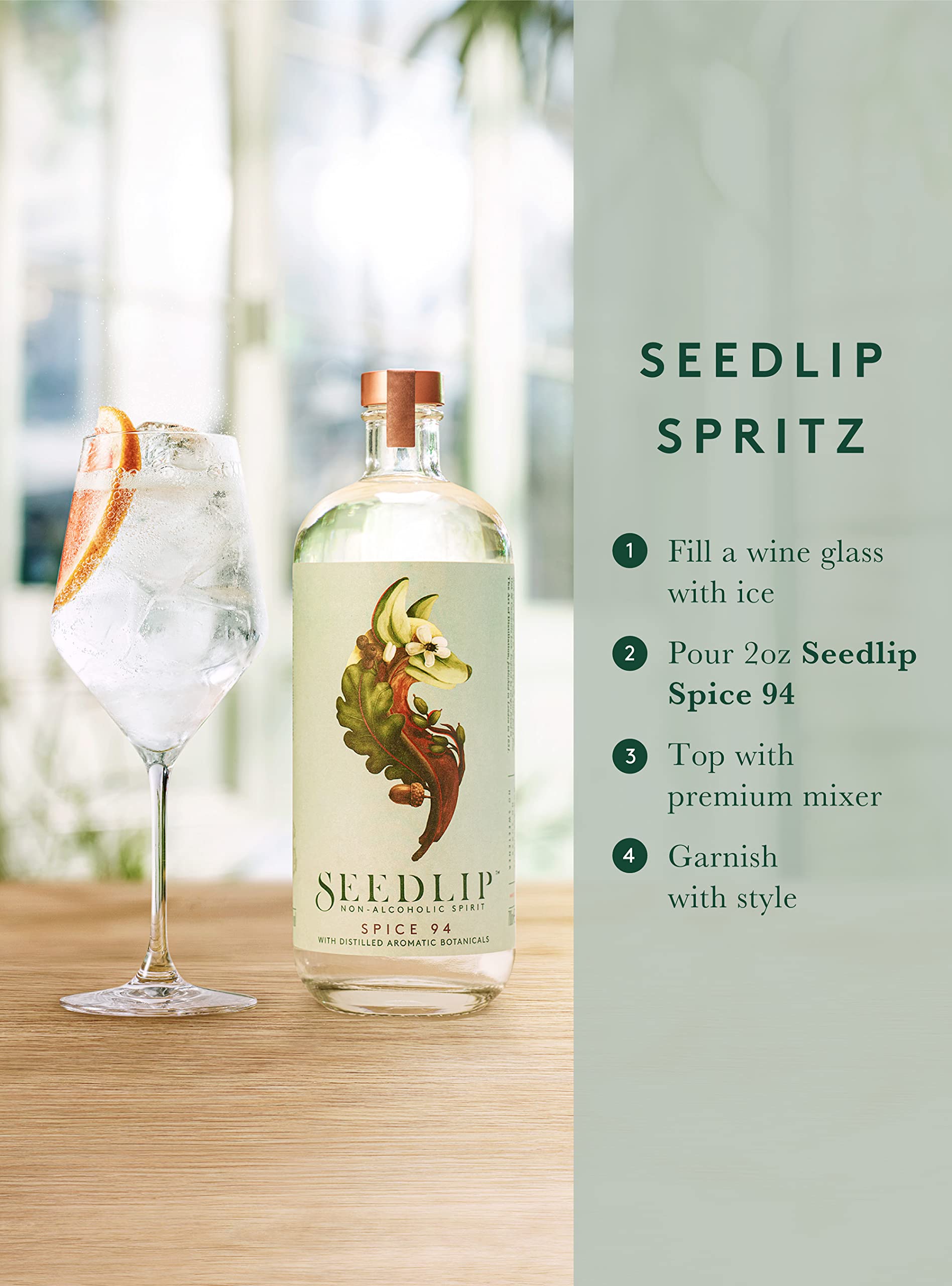 Seedlip Spice 94 - Non-alcoholic Spirit | Calorie Free, Sugar Free | Spirit Alternative | Alcohol Free Cocktails | 23.7fl oz (700ml)