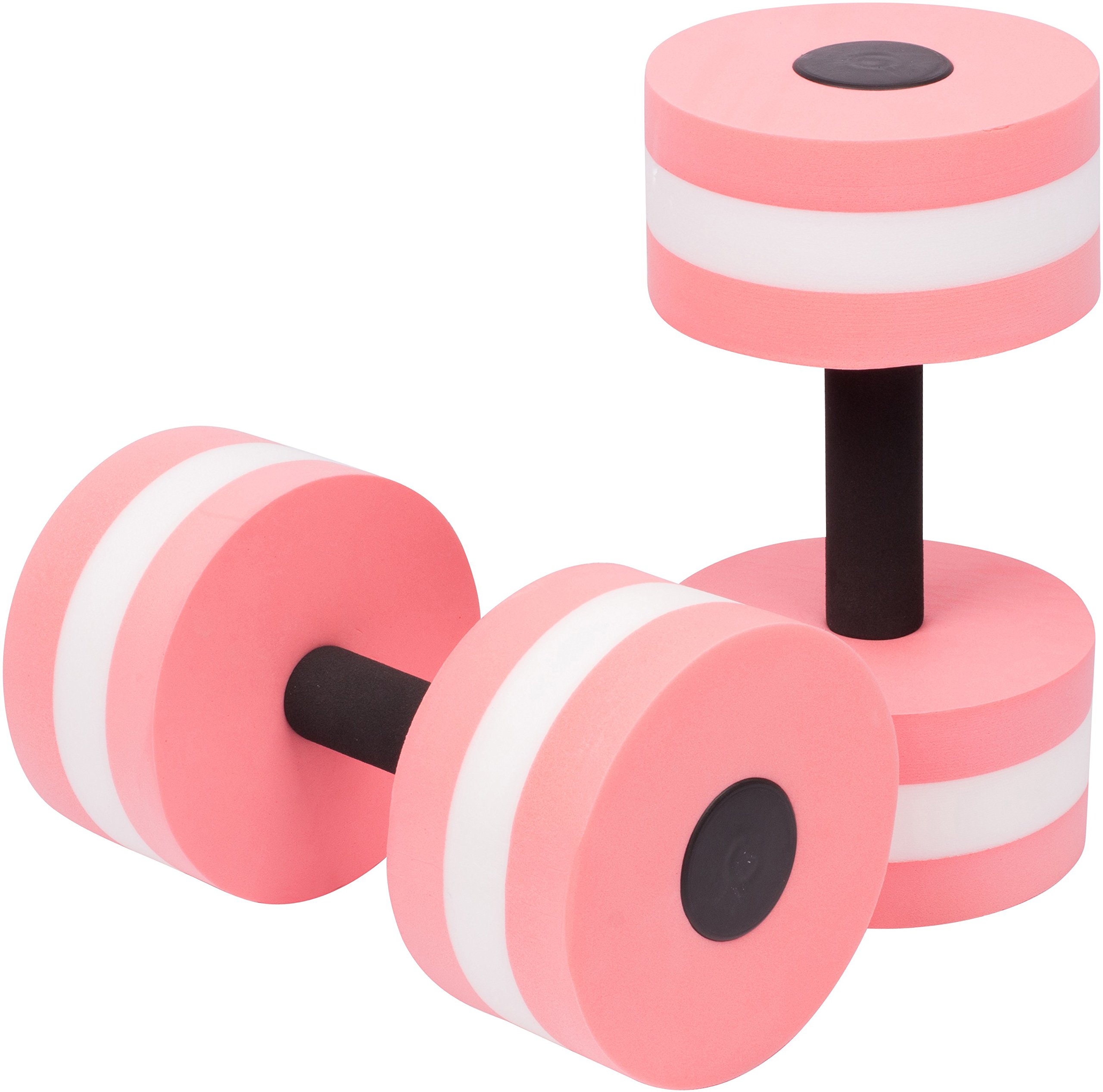 Trademark Innovations Lightweight Aquatic Exercise Dumbells - Set of 2 Foam - for Water Aerobics (Coral)